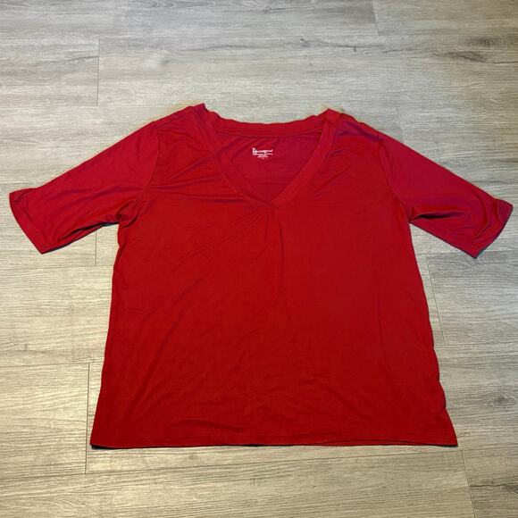 Pajama Gram Company Other - Pajamagram Sleep Top Womens 1X Red V-Neck Short Sleeve Pajama Shirt Soft